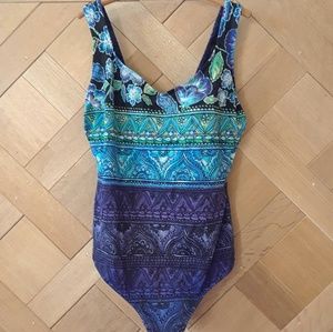 Delta Burke Paisley One Piece Swimsuit 18W